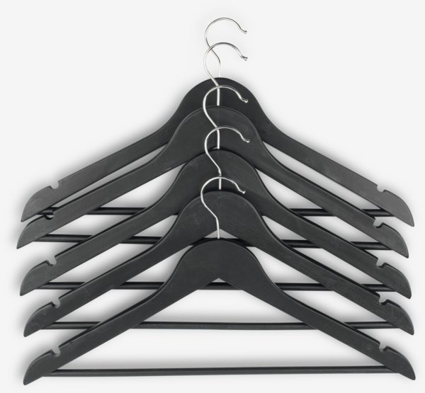 Grucce appendiabiti HELMUT L44 cm 5 pezzi nero