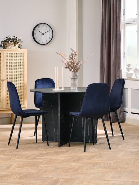 Dining table KRONDAL D110 marble black colour