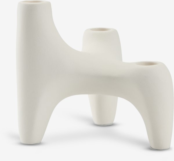 Lysestage VIGNIR B13xL16xH15cm råhvid